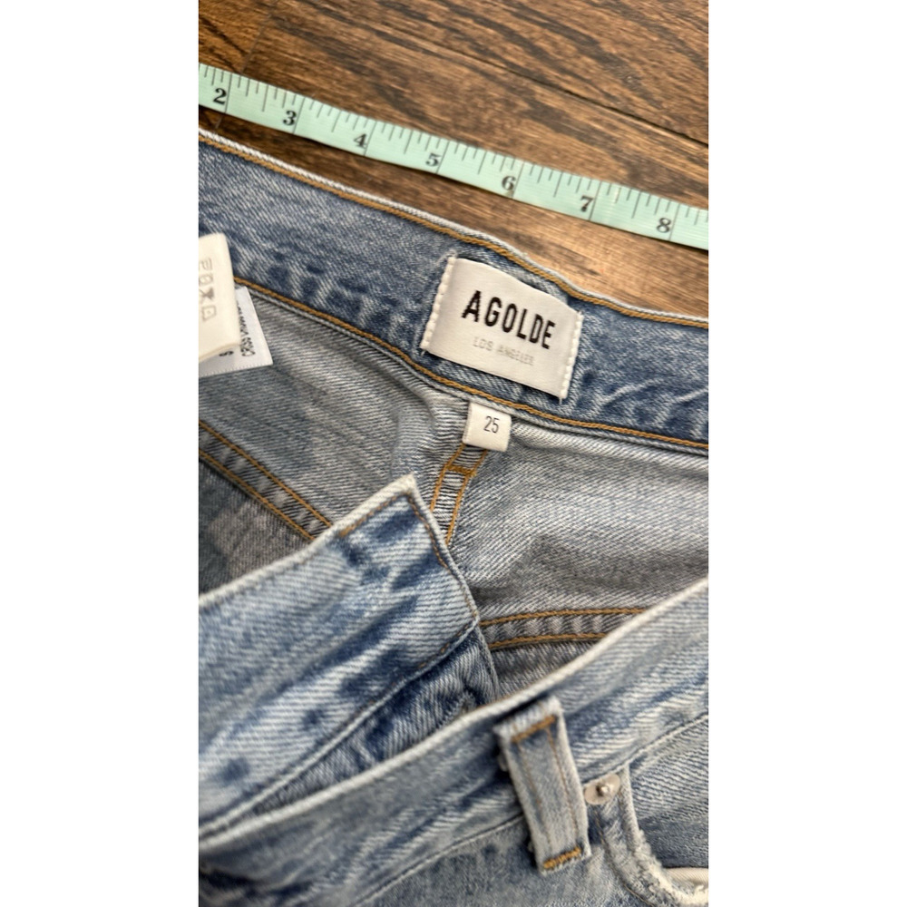 Agolde Criss Cross Upsized Jean High Rise Cross Front Straight Leg Size 25 2661 - Picture 11 of 12